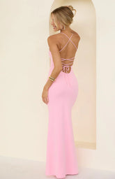 Harriet Pink Crepe Maxi Dress