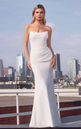 Haven Gown - Off White Strapless Chiffon Dress