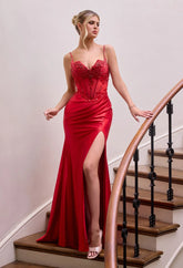 Svetlana Gown - Beaded Illusion Corset Dress
