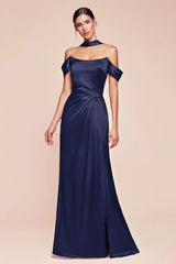 Emerson Gown - Off The Shoulder Luxe Satin Dress
