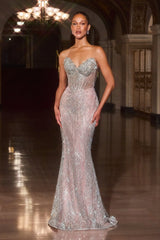 Rialto Gown - Fitted Dress With Sheer Corset Bodice