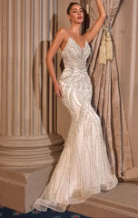 Adrienne Gown - Off White - Pearl & Crystal Strapless Fitted Dress