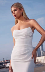 Haven Gown - Off White Strapless Chiffon Dress