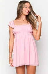 Elegeleges Pink Mini Dress