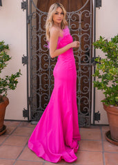 Sochi Gown - Hot Pink Feather Evening Dress