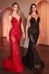 Eliza Gown - Lace Embellished Fitted Gown