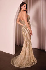 Adrienne Gown - Pearl & Crystal Strapless Fitted Dress