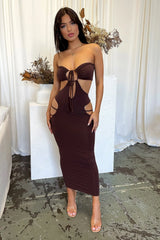 Clara Midi Dress - Brown