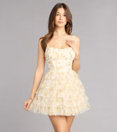 Hazel Floral Ruffle A-Line Mini Dress
