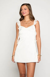 Elegeleges White Satin Mini Dress