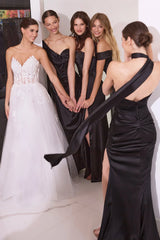 Audra Gown - One Shoulder Luxe Satin Corset Dress