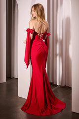 Knightly Gown - Off-The-Shoulder Stretch Spandex Fitted Dress