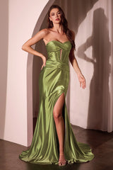Megan Gown - Satin Strapless Fitted Gown