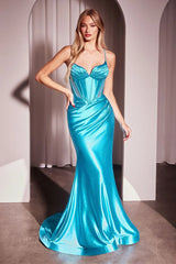 Alice Gown - Glitter Dusted Fitted Stretch Satin Dress