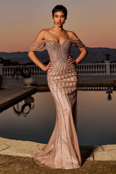 Briar Gown - Beaded Off The Shoulder Mermaid Dress