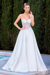 Annika Gown - A-Line Corset Dress With Pockets - Off White