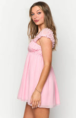 Elegeleges Pink Mini Dress