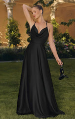 Willow Gown - A-Line Satin Dress With Cowl Neckline