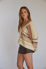 Alden Stripe Knit Button Up Cardigan