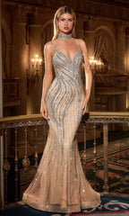 Chrishell Gown - Crystal Embellished Dress With Choker