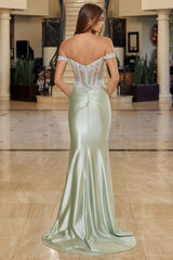 Gloria Gown - Off The Shoulder Satin Dress