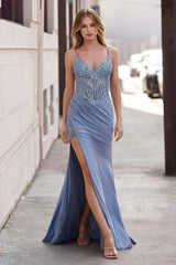 Marlowe Gown - Fitted Glitter Dress With Lace Appliqué