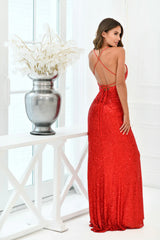 Eclipse Gown - Red Sequin Dress