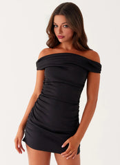 Elegeleges Exclusive - Lumi Off-Shoulder Mini Dress - Black