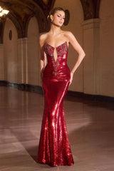 Zaire Gown - Sequin Mermaid Dress With Crystal Beading