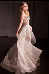 Cassiopeia Gown - Fit & Flare Crystal-Embellished Gown With Overskirt
