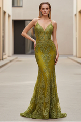 Lyra Gown - Greenery - Fitted Floral Glitter Print Corset Gown