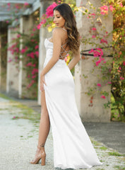 Yvette Gown - Off-White - Corset Pleated Luxe Satin Gown