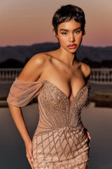 Briar Gown - Beaded Off The Shoulder Mermaid Dress