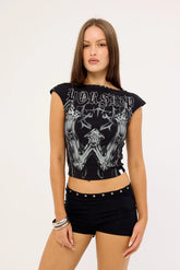 Worship Turmoil Hook N Eye Top Black