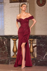 Pilar Gown - Off The Shoulder Evening Dress With Ruffle