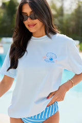 Apres Sea Light Blue Graphic Tee