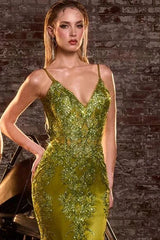 Lyra Gown - Greenery - Fitted Floral Glitter Print Corset Gown