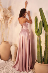 Selma Gown - Off White - A-Line Luxe Satin Bustier Dress