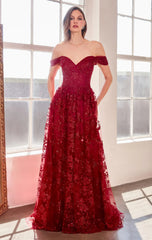 Veronica Gown - Glitter Print Long A-Line Dress