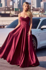 Cosima Gown - Luxe Satin A-Line Corset Dress