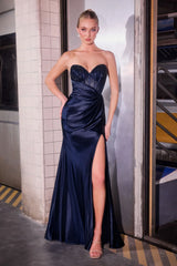 Julianne Gown - Crystal Corset Satin Gown