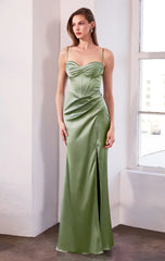 Liv Maxi Dress - Corset Style Long Satin Dress