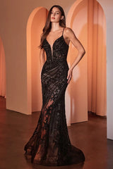 Eliza Gown - Lace Embellished Fitted Gown