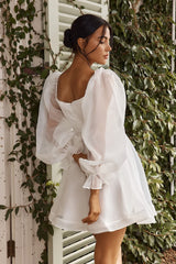 I'Ve Got Sunshine Long Sleeve Mini Dress White