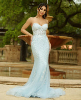 Reva Corset Gown - Light Blue