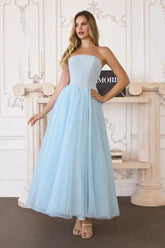 Ophelia Gown - Strapless A-Line Dress With Bow