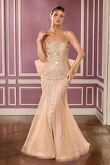 Rebekah Gown - Evening Dress With Detachable Bow Train