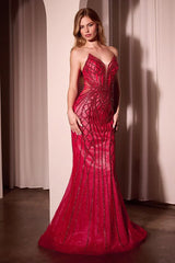 Maxwell Gown - Crystal Strapless Embellished Mermaid Gown