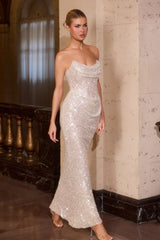 Ashton Gown - Sequin Mesh Strapless Evening Dress