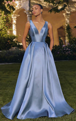 Andersyn Gown - Satin A-Line Dress With Pockets